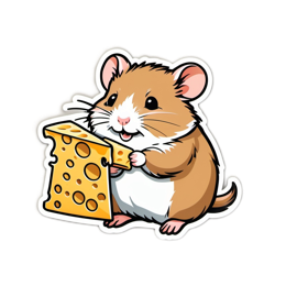 cheese hamster SVG PNG design with clean design elements