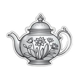 kitchen teapot flower SVG PNG design with floral elements