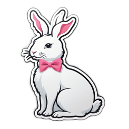 rabbit bowtie SVG PNG design with clean design elements