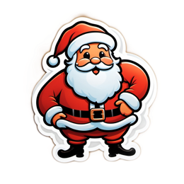 sticker bright santa SVG PNG design with clean design elements