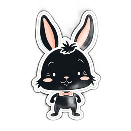 black bunny cute SVG PNG design with clean design elements