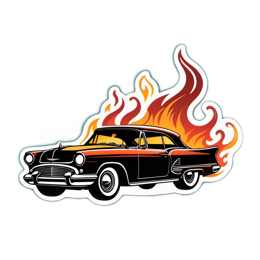 auto flames SVG PNG design with clean design elements
