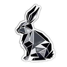 rabbit geometric SVG PNG design with clean design elements