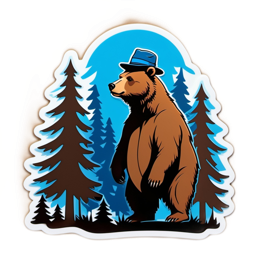 bear hat forests SVG PNG design with clean design elements