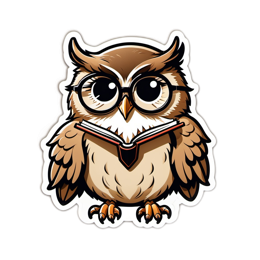 owl reading sticker SVG PNG design