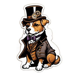 dog steampunk SVG PNG design with clean design elements