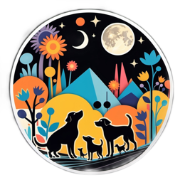 nature dogs SVG PNG design with floral elements