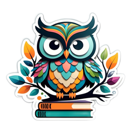 owl colorful stickers SVG PNG design with clean design elements