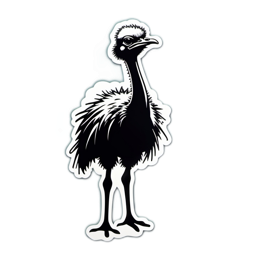 ostrich sticker SVG PNG design with clean design elements