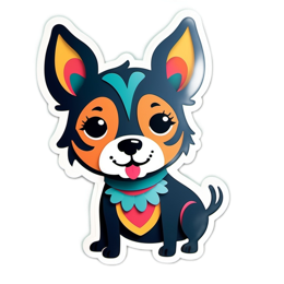 cartoon stylized dog SVG PNG design with clean design elements