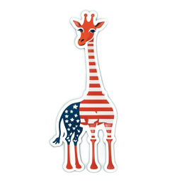 giraffe patriotic SVG PNG design with clean design elements