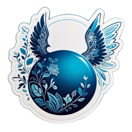 flower wings SVG PNG design with blue floral elements