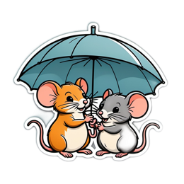 cute mice umbrella SVG PNG design
