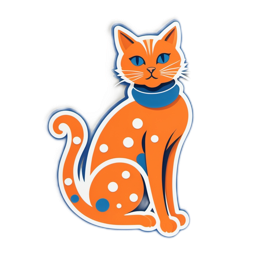 digital illustration cat SVG PNG design with clean design elements