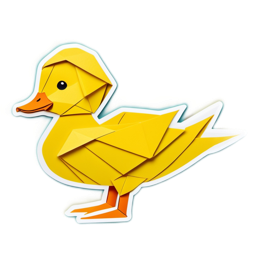 origami duck SVG PNG design with clean design elements