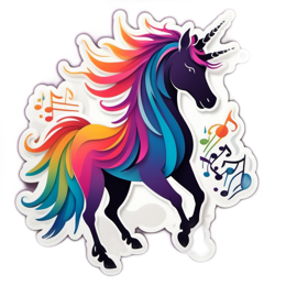 unicorn colorful notes SVG PNG design with clean design elements