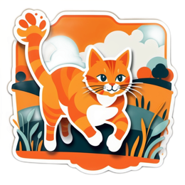 cat playing colorful SVG PNG design