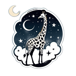 night sky giraffe SVG PNG design with clean design elements