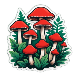 mushrooms foliage botanical SVG PNG design