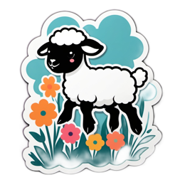 farm lamb flowers SVG PNG design with clean design elements