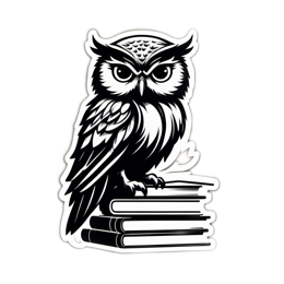owl books black white SVG PNG design