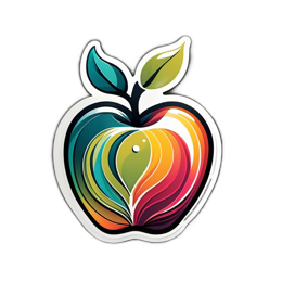 apple colorful SVG PNG design with clean design elements