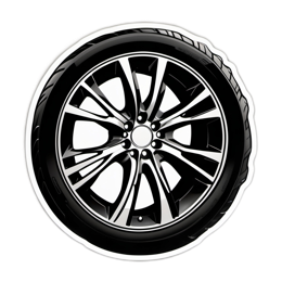 wheel black tire SVG PNG design with clean design elements