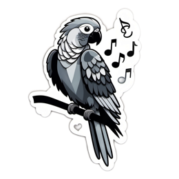 parrot notes SVG PNG design with clean design elements