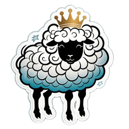 sheep crown sticker SVG PNG design with clean design elements