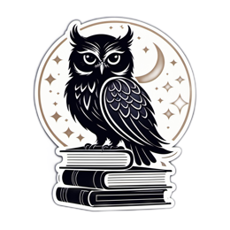 owl books moon SVG PNG design with clean design elements