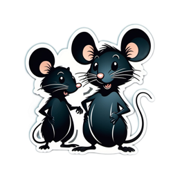 cartoon mice SVG PNG design with clean design elements