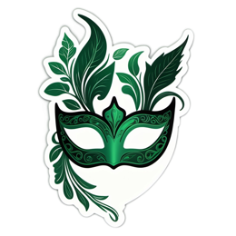 mask nature floral SVG PNG design with white and green floral elements