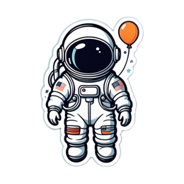 astronaut balloon SVG PNG design with clean design elements