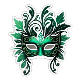 mask floral SVG PNG design with green floral elements