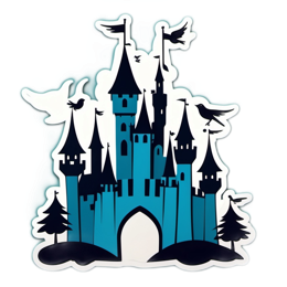 castle birds SVG PNG design with clean design elements