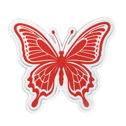 butterfly red sticker SVG PNG design with clean design elements