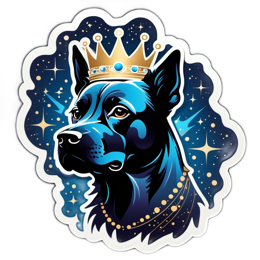 artsy dog crown SVG PNG design with clean design elements