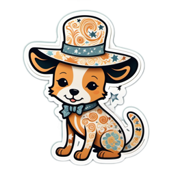 dog hat sticker SVG PNG design