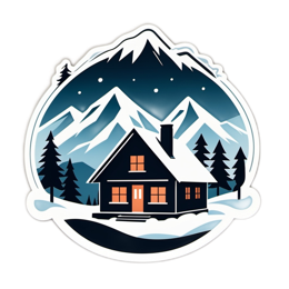winter mountain house SVG PNG design with clean design elements
