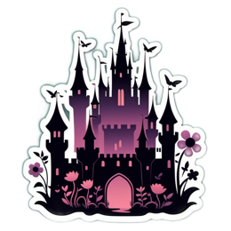castle flowers SVG PNG design with clean design elements
