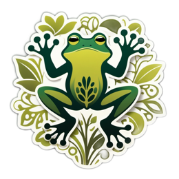 frog foliage SVG PNG design with clean design elements