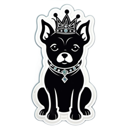 sticker princess dog SVG PNG design with clean design elements