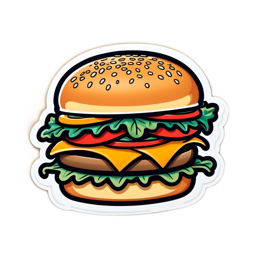 burger sticker SVG PNG design