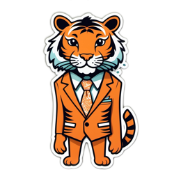 fashion tiger sticker SVG PNG design with clean design elements