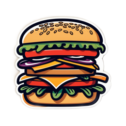 hamburger cheesy SVG PNG design with clean design elements