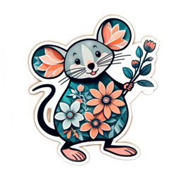 flora sticker floral SVG PNG design with pink and green floral elements