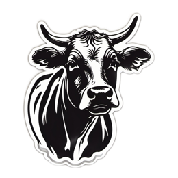 cow black white SVG PNG design with clean design elements