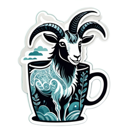 goat coffee SVG PNG design with clean design elements