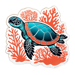 sea turtle corals SVG PNG design with clean design elements