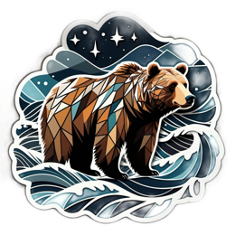 bear waves SVG PNG design with clean design elements